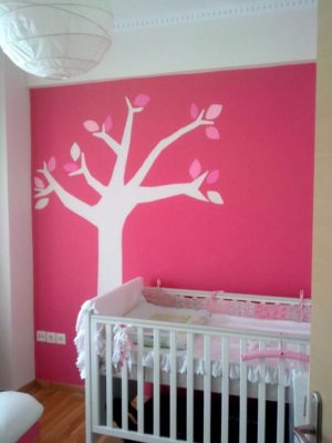 Kids wall art mural for girls The pink Tree PT006