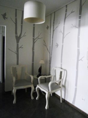 Minimalistic wall art mural The Japanese forest PT013