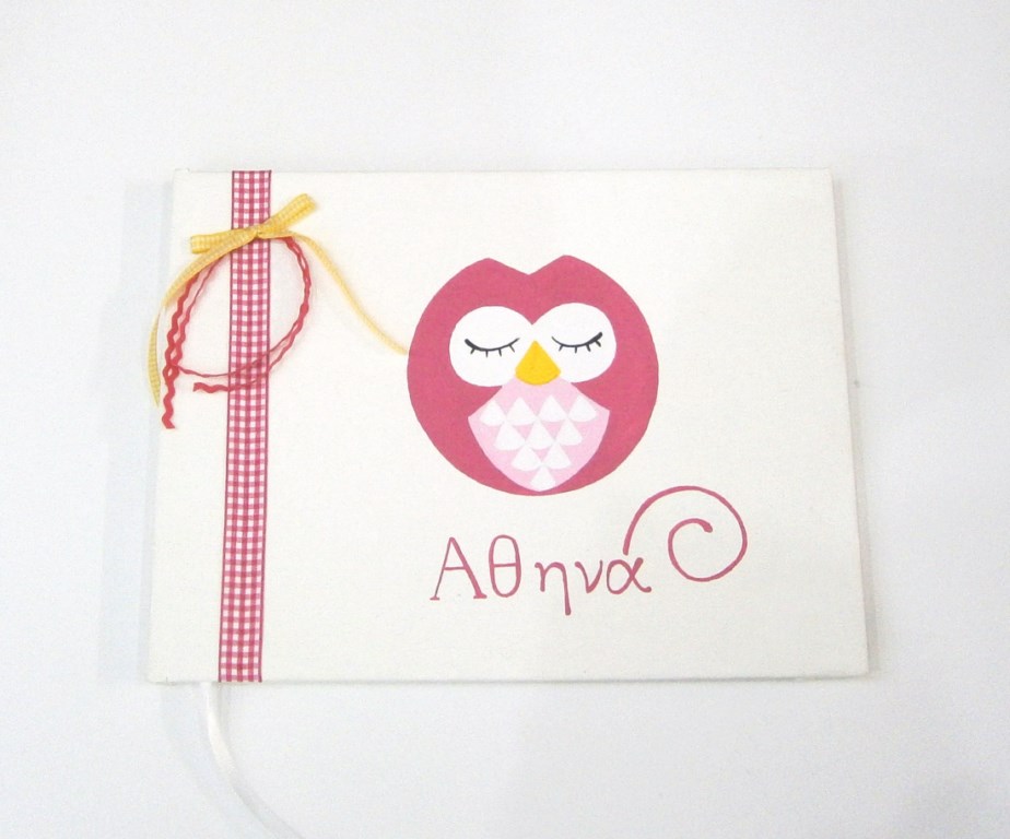 Memory guest book Owl Pink BE011