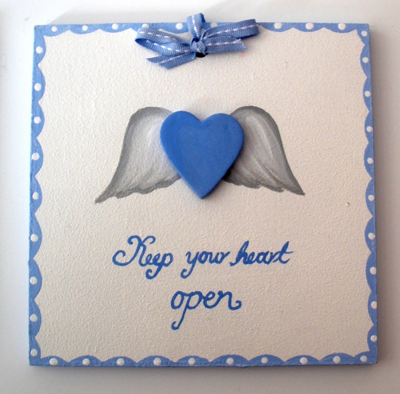 Personalized door signs "Heart with wings" - DTP044