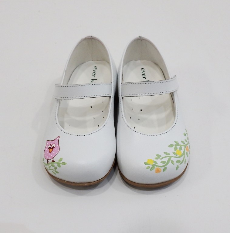 Hand painted handmade baptism baby shoes Little Own BP065
