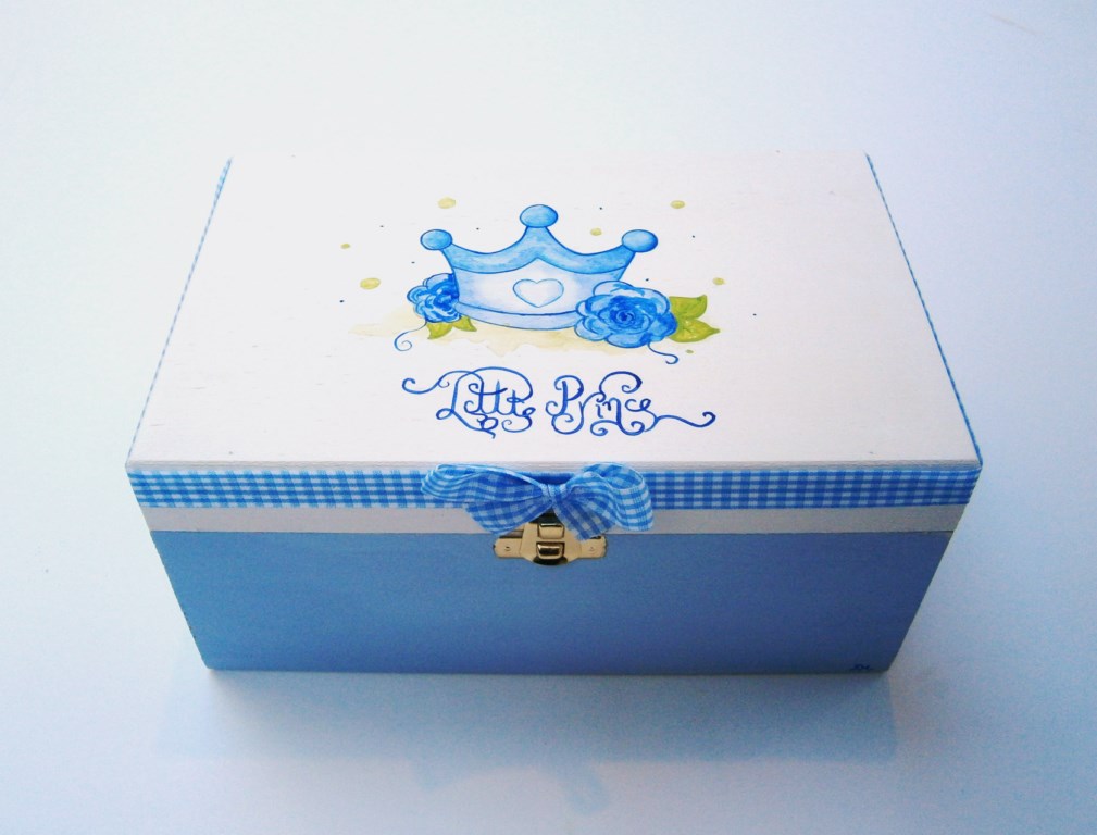 Ζωγραφιστό κουτί Κορώνα (Baby Blue) DZK034