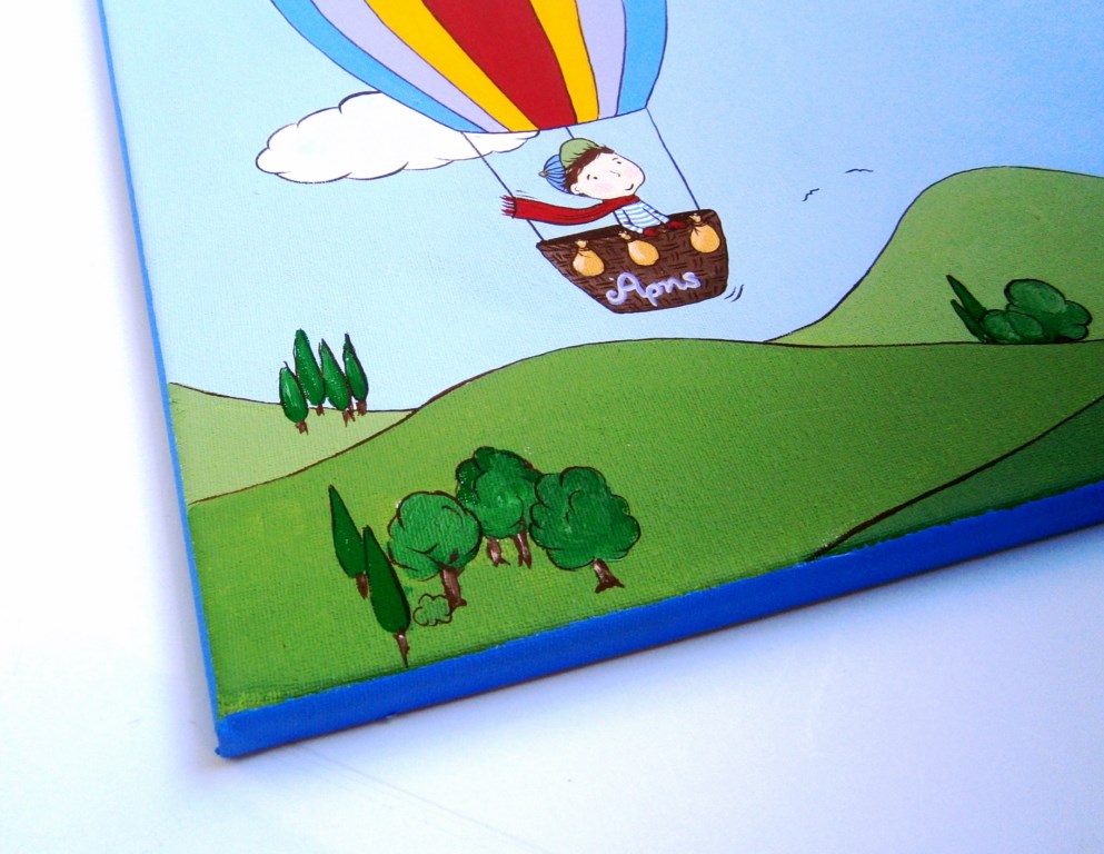 Παιδικός πίνακας αερόστατο & αδερφάκια DPP088