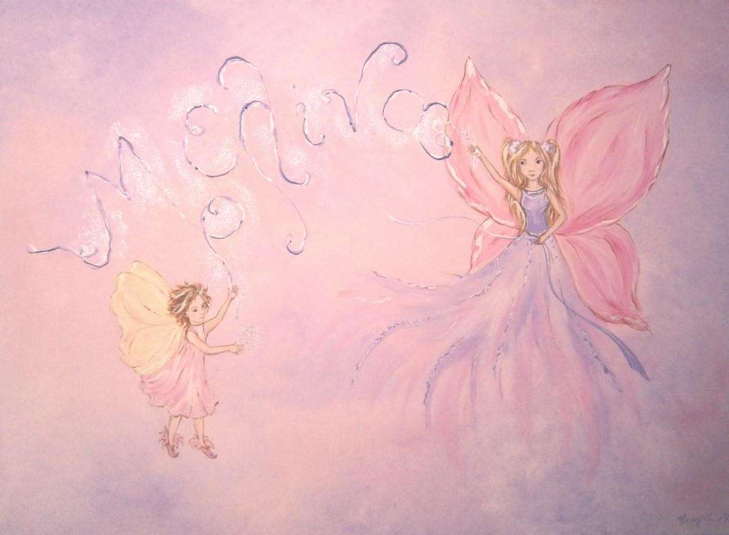 Original wall art painting for kids Fairy & elf DPP069