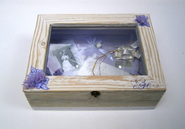 Wedding memory box with lilac flowers WB012