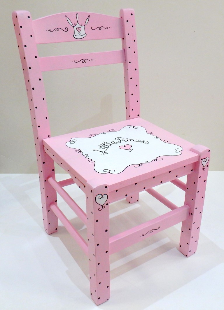 Kids’ chair Polka dots Pink & Black DE032