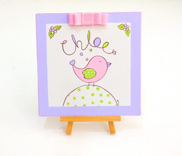 Personalized door signs "Little Bird Lilac -pink" DTP088