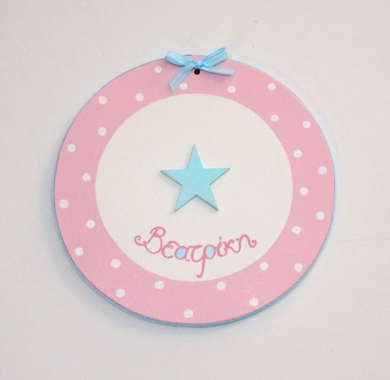 Personalized door signs "Pink -turquoise Star" - DTP087