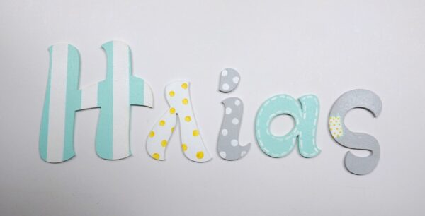 Wooden name nursery decoration with a stand - ZG066