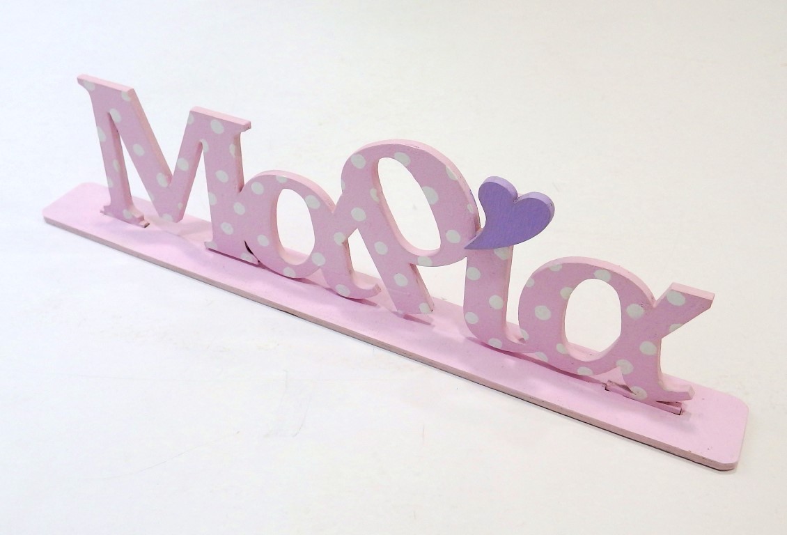 Wooden name nursery decoration with a stand - ZG067