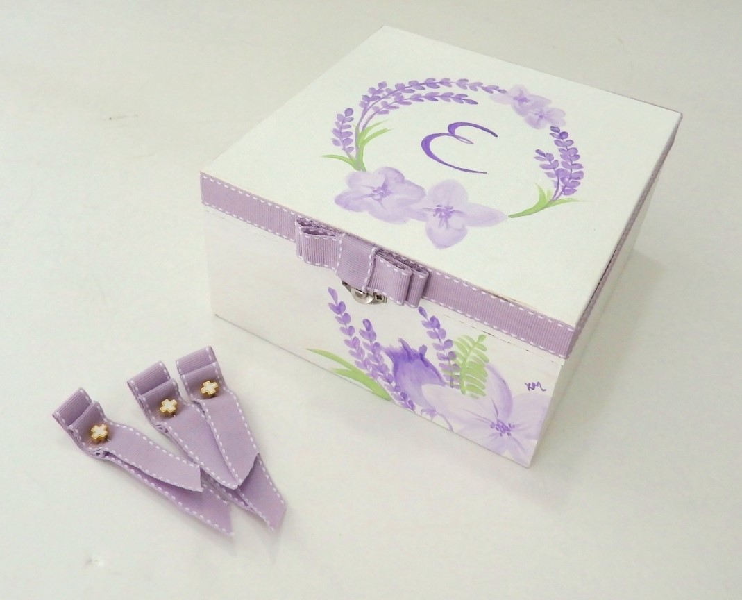 Baptism charm box Lavender   VL003-30