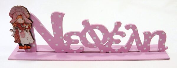 Wooden name nursery decoration with a stand -ZG079