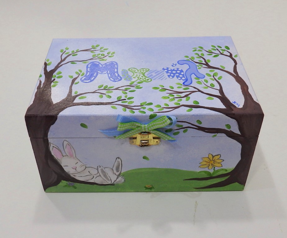 Memory box Bunny in the forest DZK056