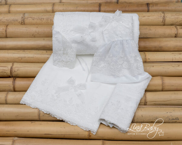 Christening sheets & Underwear for baby girls  «Strass Bow» 416