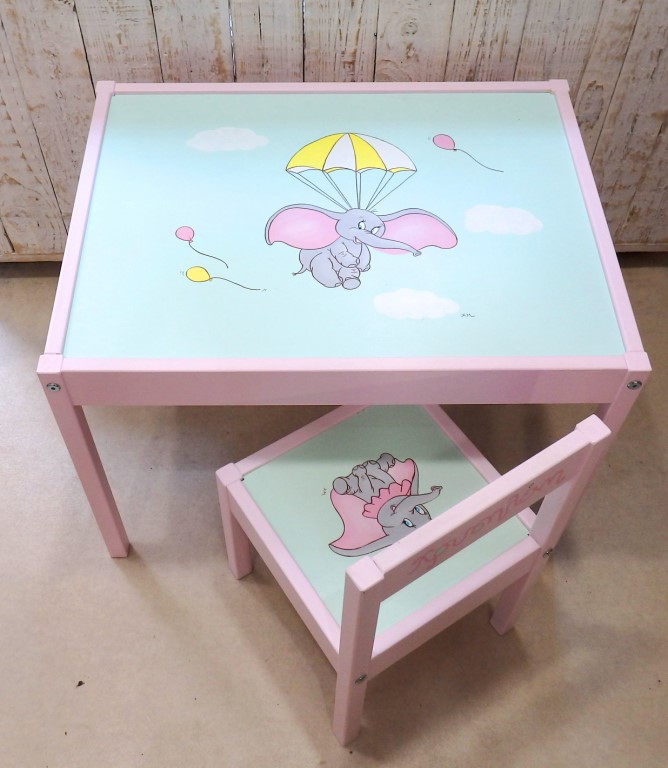 Kids’ chair & table Dumbo the little elephant DE049