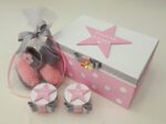 Σετ δώρου για νεογέννητα - Αστεράκι ροζ γκρι - NBG089