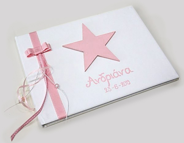 Memory guest book Pink star BE064