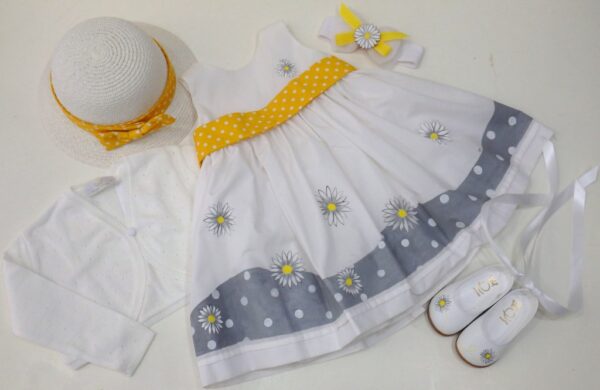 Baptism set with Stars in Gray & yellow VS105