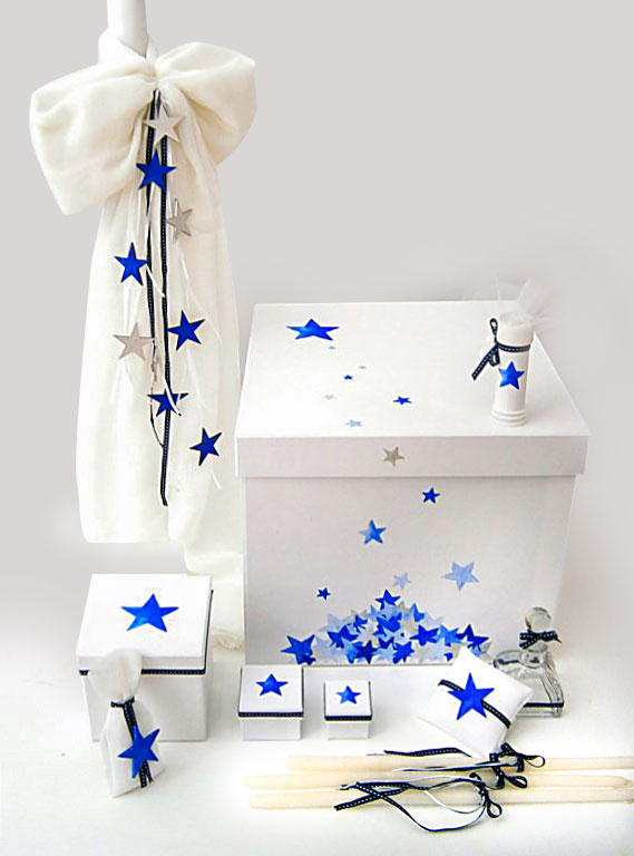 Οικονομικό σετ βάπτισης Αστέρια χειροποίητο, ολοκληρωμένο πακέτο βάπτισης ζωγραφισμένο στο χέρι με κουτί βάπτισης, λαμπάδα και ασορτί λαδοσέτ