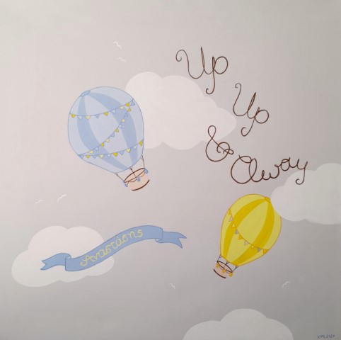 Original wall art canvas for kids Hot Air Balloon DPP133