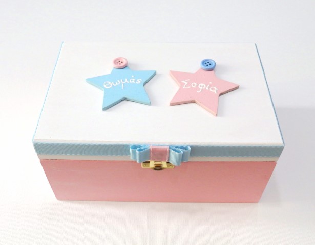 ζωγραφιστό κουτί δίδυμα ροζ γαλάζιο