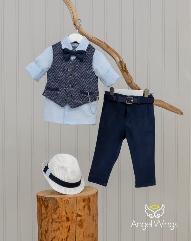 Baptism clothes for baby boys Victor 163 Navy Blue