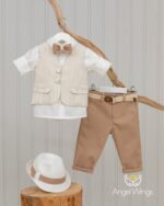 Baptism clothes for boys  Jarvis 167 beige – brown shades