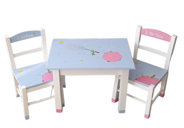 Kids’ chairs & table Little Prince baby blue DE067