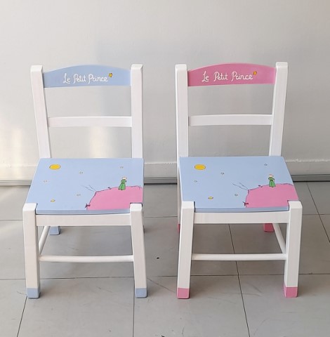 Kids’ chairs & table Little Prince pink DE068