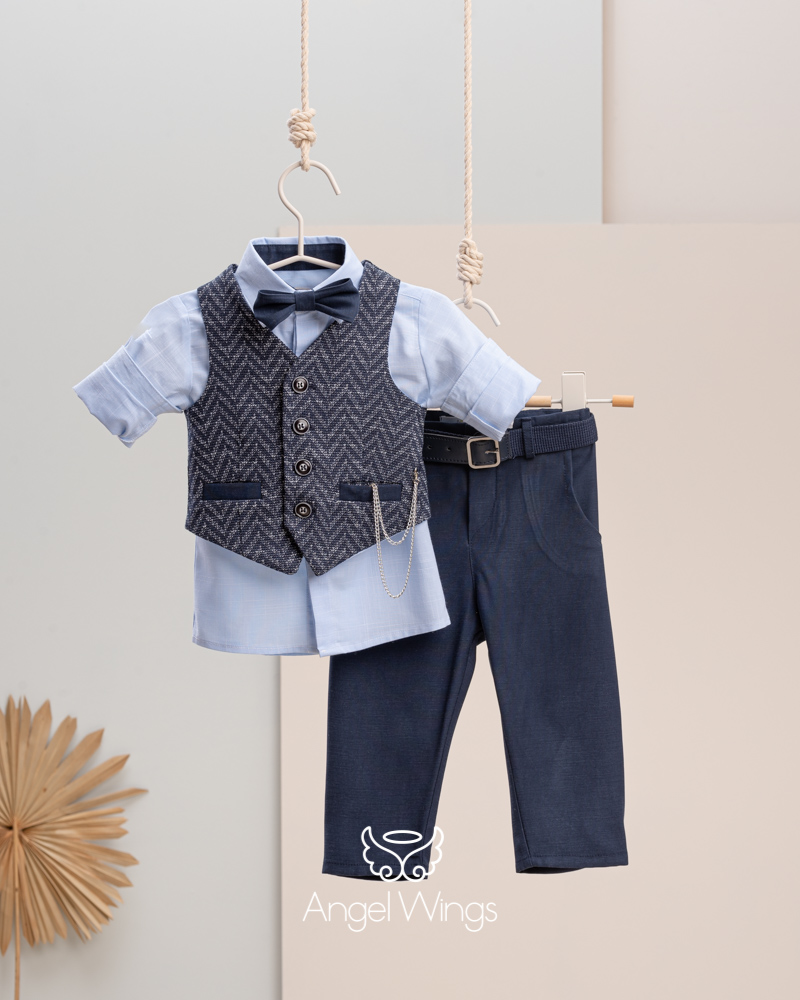 Baptism clothes for baby boys Victor 163 Navy Blue
