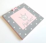 Personalized door sign name pink and grey - DTP122