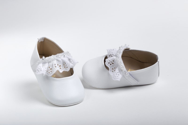 Handmade baptism hug shoes for newborn baby girls K2207E