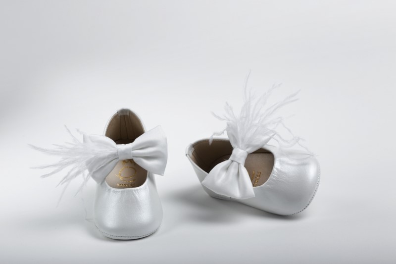 Handmade baptism hug shoes for newborn baby girls K2215E