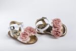 Handmade baptism shoes for newborn baby girls-first steps K2220A