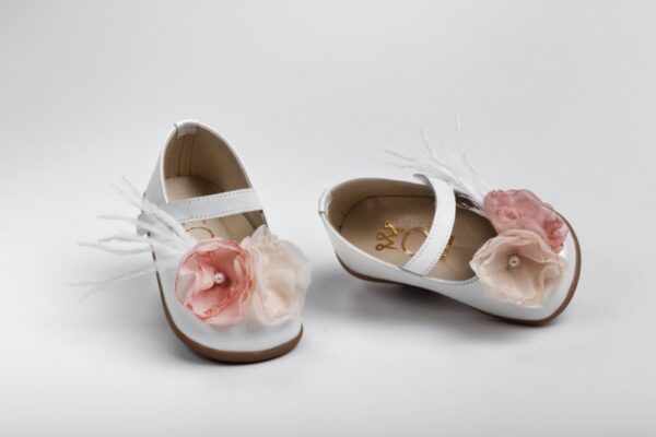 Handmade baptism shoes for newborn baby girls -first steps K2232E