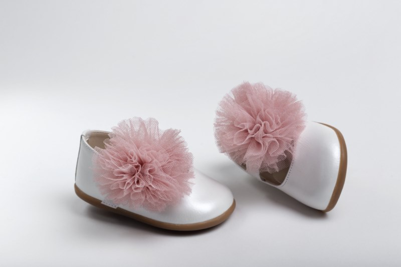 Handmade baptism shoes for newborn baby girls-first steps K2234E