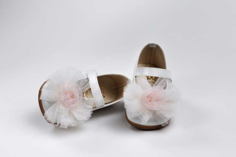 Handmade baptism shoes for newborn baby girls-first steps K2237E