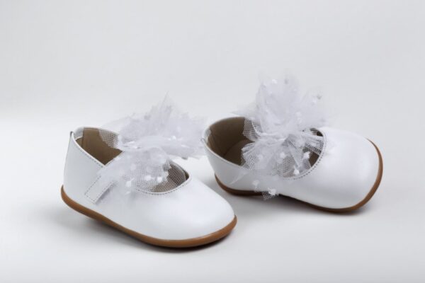 Handmade baptism shoes for newborn baby girls -first steps K2233A