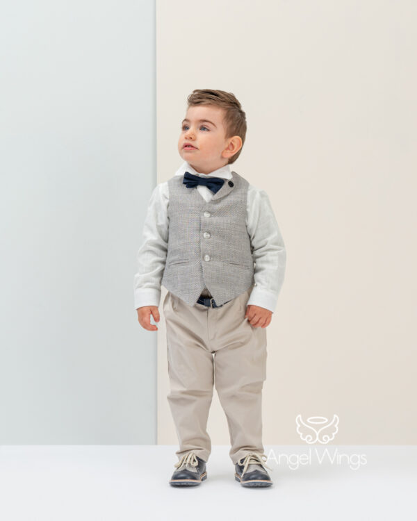Baptism clothes for baby boys Filippos 171 Beige navy blue