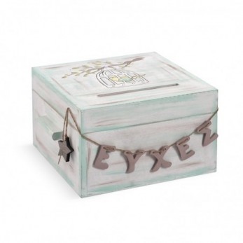 Baptism guest box for wishes Birdgcage KEB003