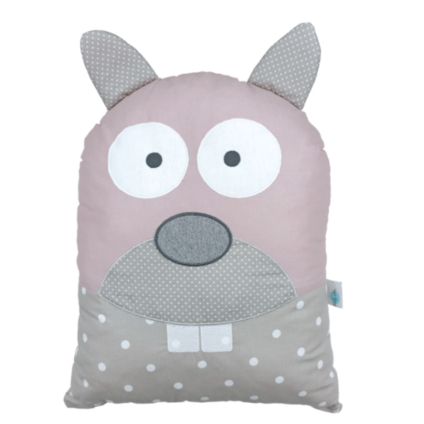 Decorative pillow Tiny Friends Raccoon dusty pink - DM045