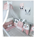 Decorative pillow Tiny Friends dusty pink - DM043