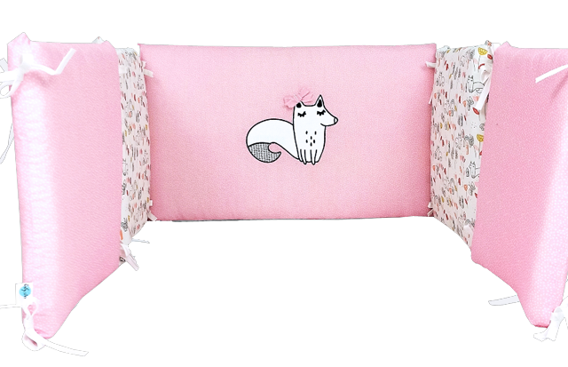 Nursery bed bumper fox pink PK001