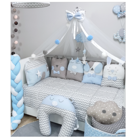 Nursery crib set sugar family ciel SVK006