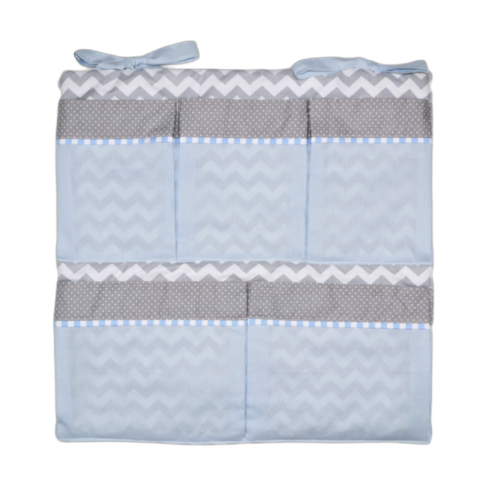 Hanging cotton organizer for nursery room baby blue TH002