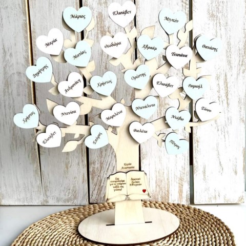 Gift for teachers personalized wooden hearts tree DD010